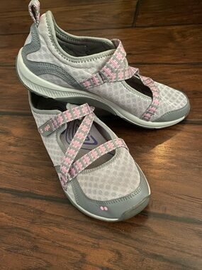Ryka Kailee Mary Jane Slip On Active Shoes Gray / Pink 8.5W